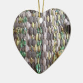 Weaving Heart met kerstversiering voor het weefsel Keramisch Ornament (Links)