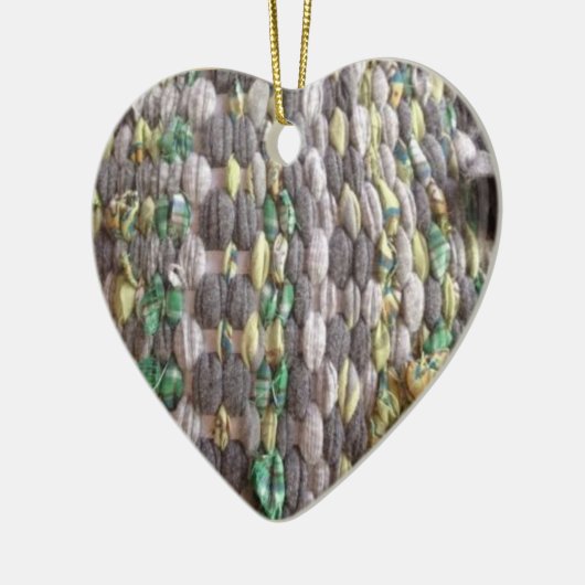 Weaving Heart met kerstversiering voor het weefsel Keramisch Ornament (Links)