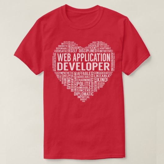 Web Application Developer Heart 1 T-shirt (Design voorkant)