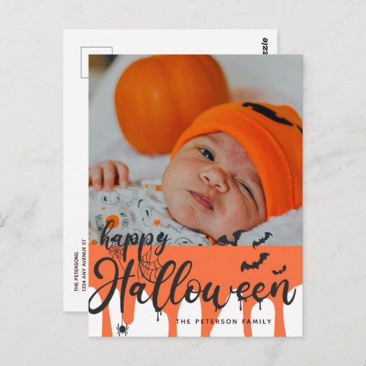 web | Bats Halloween | Happy Holiday Briefkaart (Voorkant / Achterkant)