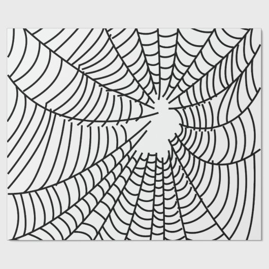 Web Black and White Spider Cadeaupapier (Vlak)