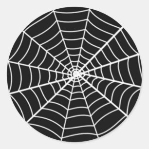 Web Black and White Spider Ronde Sticker