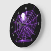 Web Black & Paarse Halloween Spider Grote Klok (Hoek)