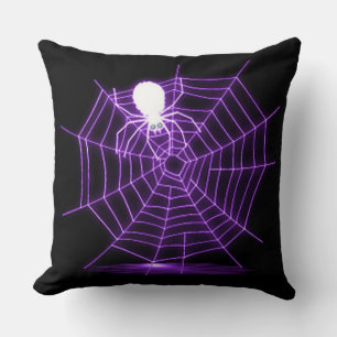 Web Black & Paarse Halloween Spider Kussen