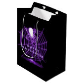 Web Black & Paarse Halloween Spider Medium Cadeauzakje (Voorkant Gekanteld)