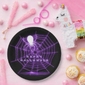 Web Black & Paarse Halloween Spider Papieren Bordje (Feest)