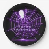 Web Black & Paarse Halloween Spider Papieren Bordje (Voorkant)