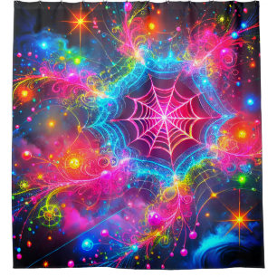 Web Colorful Spider Douchegordijn