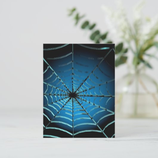 Web Cool Blue Spider Briefkaart (Staand voorkant)