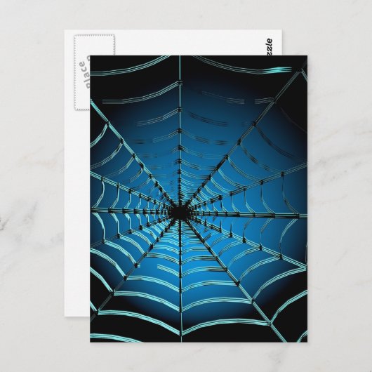 Web Cool Blue Spider Briefkaart (Voorkant / Achterkant)