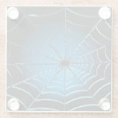Web Cool Blue Spider Glazen Onderzetter (Achterkant)