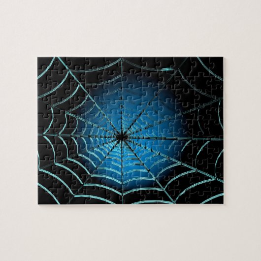 Web Cool Blue Spider Legpuzzel (Horizontaal)