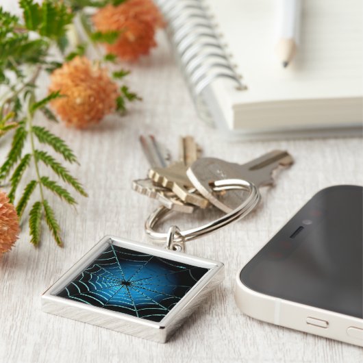 Web Cool Blue Spider Sleutelhanger (Zijkant)