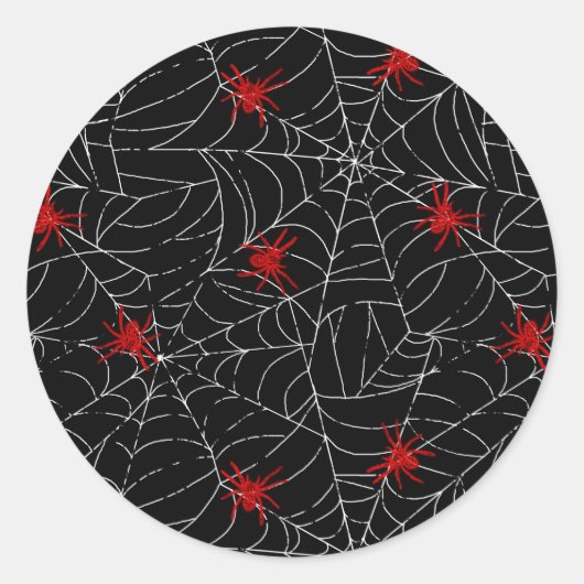 Web Creepy Halloween Spider Ronde Sticker (Voorkant)