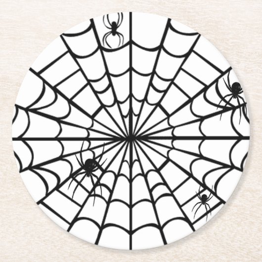 Web Creepy Spider Ronde Kartonnen Onderzetter (Voorkant)