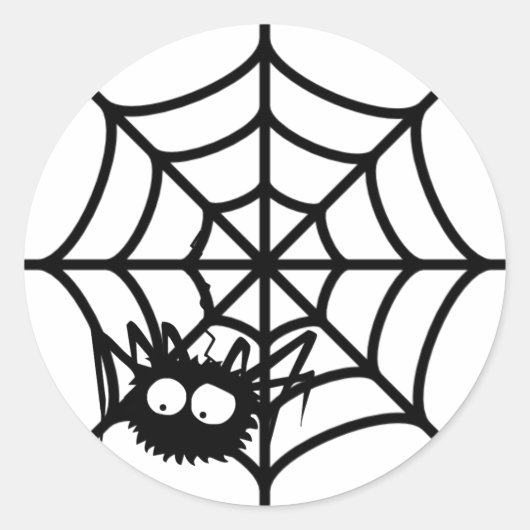Web Cute Halloween Spider Ronde Sticker (Voorkant)