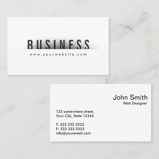 Web Design Visitekaartje van het Vetgedrukte Minim (Voorkant / Achterkant)