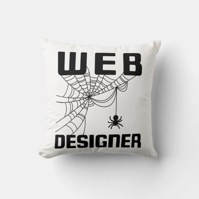 Web Designer Design Website Developer Spider Kussen (Voorkant)