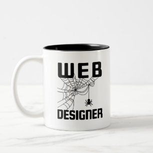 Web Designer Design Website Developer Spider Tweekleurige Koffiemok