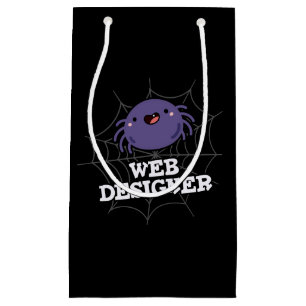 Web Designer Funny Spider Pun Dark BG Klein Cadeauzakje