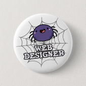 Web Designer Funny Spider Pun Ronde Button 5,7 Cm (Voorkant)