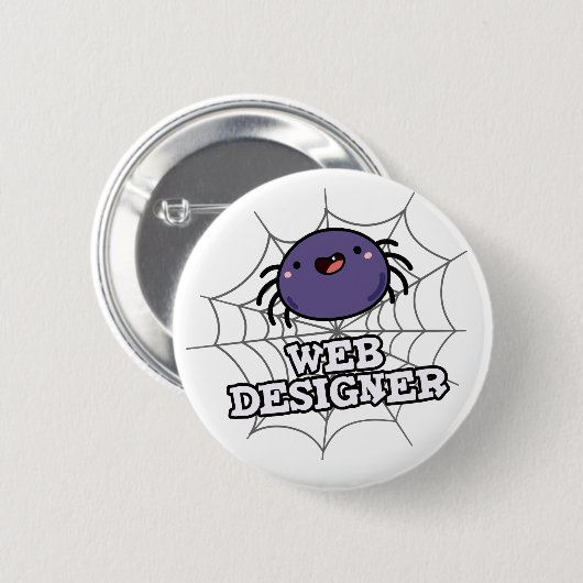 Web Designer Funny Spider Pun Ronde Button 5,7 Cm (Voorkant /achterkant)