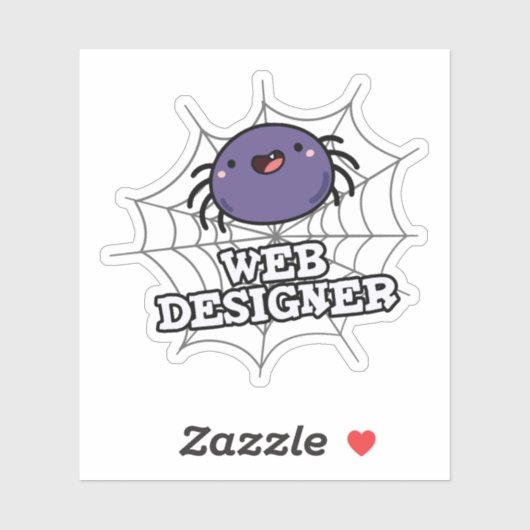 Web Designer Funny Spider Pun Sticker (Vel)