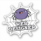 Web Designer Funny Spider Pun Sticker (Voorkant)