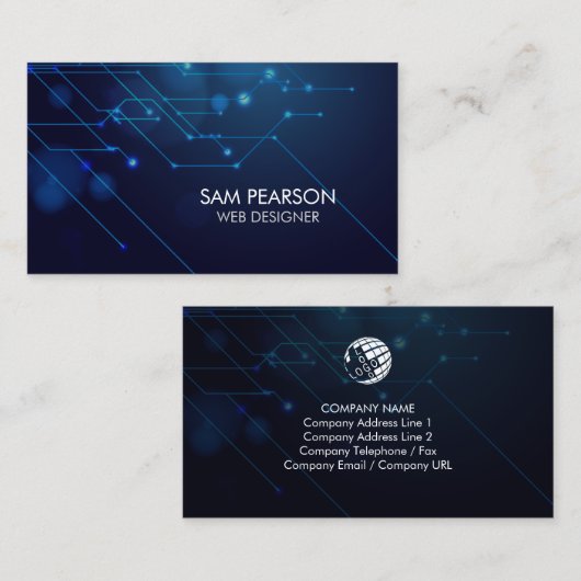 Web Designer Internet Circuits Visitekaartje (Voorkant / Achterkant)