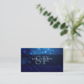 Web Designer Internet Skills Monogram Circuits Visitekaartje (Staand voorkant)