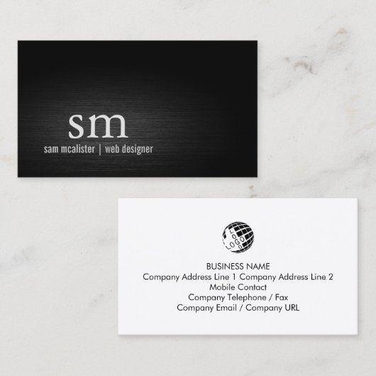 Web Designer Internet Technical Monogram Visitekaartje (Voorkant / Achterkant)