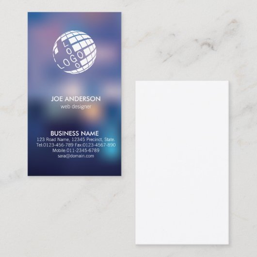 Web Designer IT-computer met wazige spotlichten Visitekaartje (Voorkant / Achterkant)
