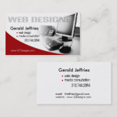Web Designer Media Consultant Computer Whiz Visitekaartje (Voorkant / Achterkant)