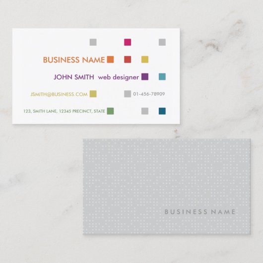 Web Designer Visitekaartje Bright Squares (Voorkant / Achterkant)