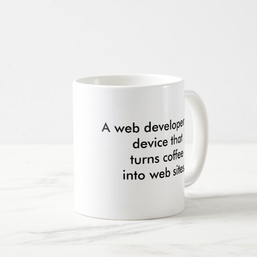 Web Developer Coffee Mok (Voorkant rechts)