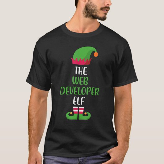 Web Developer Elf Family Matching Group Christmas  T-shirt (Voorkant)