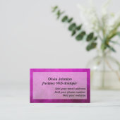 Web developer freelance digital nomads paars visitekaartje (Staand voorkant)