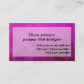 Web developer freelance digital nomads paars visitekaartje (Voorkant)