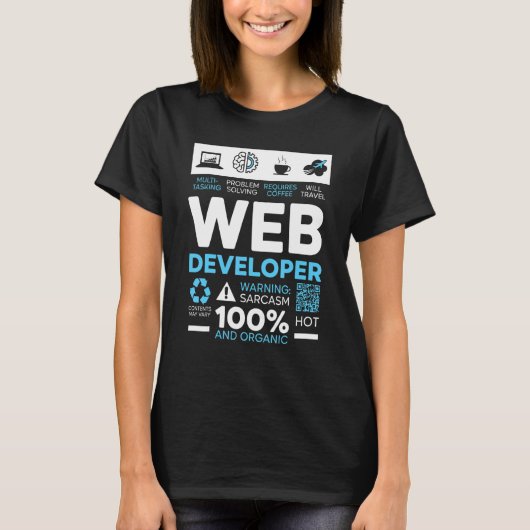 Web Developer IT Guy Computer Website Ontwikkeling T-shirt (Voorkant)