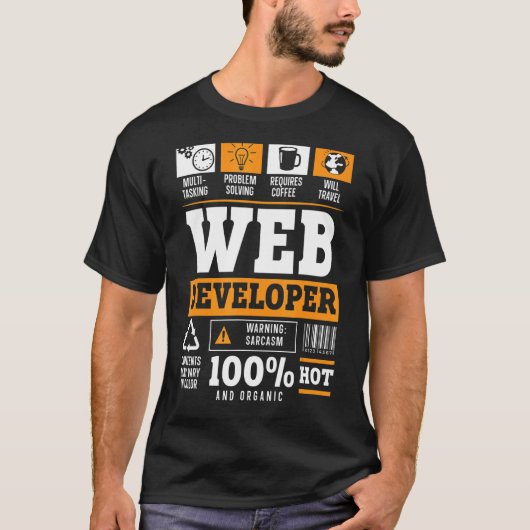 Web Developer IT Guy Computer Website Ontwikkeling T-shirt (Voorkant)