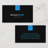 Web Developer Modern Aqua Blue Visitekaartje (Voorkant / Achterkant)