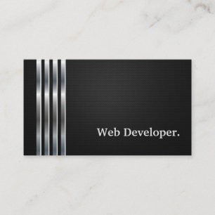 Web Developer Professional Black Silver Visitekaartje