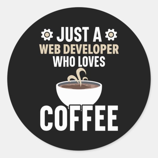Web Developer Programmer Code Website Ontwikkelen  Ronde Sticker (Voorkant)