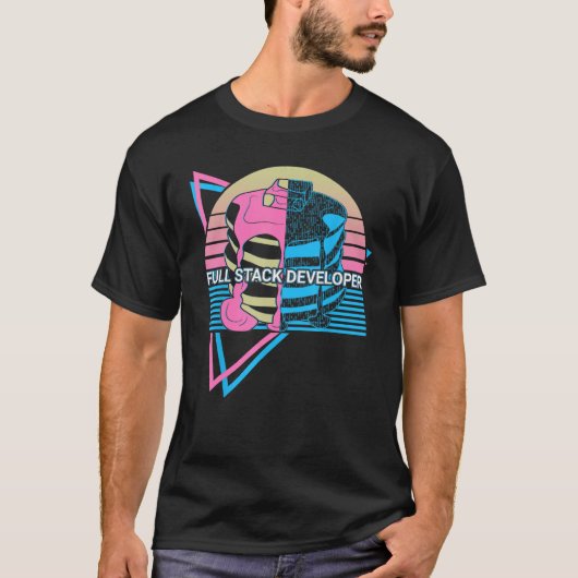 Web Developer Programmer Coding Volledige Stack On T-shirt (Voorkant)
