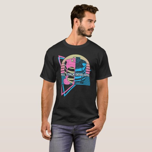Web Developer Programmer Coding Volledige Stack On T-shirt (Voorkant volledig)
