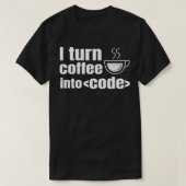 Web Developer Website Programmeur Coder Koffie Lie T-shirt (Design voorkant)