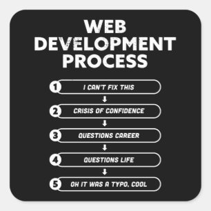 Web Development Process Codering Geek Gift Vierkante Sticker