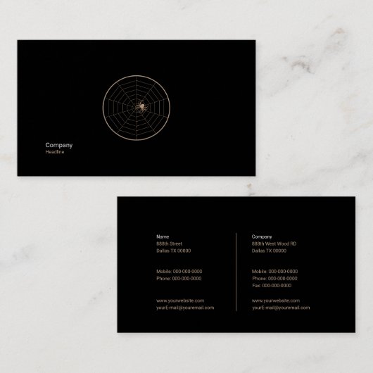 Web Elegant Spider Visitekaartje (Voorkant / Achterkant)