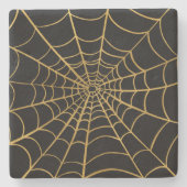 Web Gold en Black Spider Stenen Onderzetter (Voorkant)
