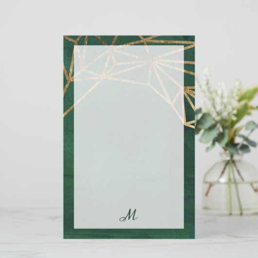 Web Gold en Green Oerwoud Briefpapier (Staand voorkant)